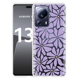 Hoesje geschikt voor Xiaomi 13 Lite Abstracte Paarse Bloemen