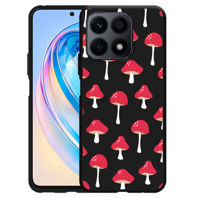 Cazy Hoesje Zwart geschikt voor Honor X8a Paddenstoelen