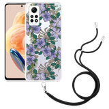 Hoesje met koord geschikt voor Xiaomi Redmi Note 12 Pro 4G Purple Flowers