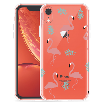 Cazy Hoesje geschikt voor iPhone Xr - Flamingo Pattern