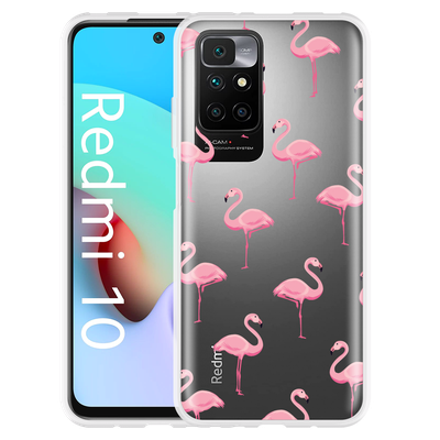 Cazy Hoesje geschikt voor Xiaomi Redmi 10 - Flamingo