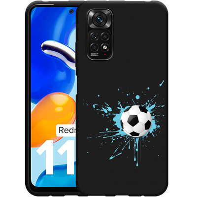Cazy Hoesje Zwart geschikt voor Xiaomi Redmi Note 11/11S - Soccer Ball