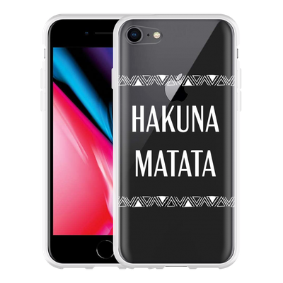 Cazy Hoesje geschikt voor iPhone 8 - Hakuna Matata white