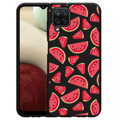 Cazy Hoesje Zwart geschikt voor Samsung Galaxy A12 - Watermeloen
