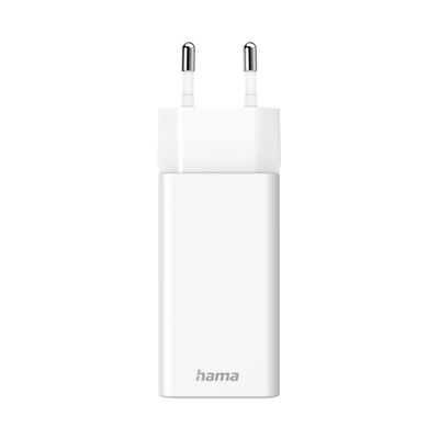 Hama 65W GaN Oplader - Snellader - 1x USB-C en 1x USB-A - Power Delivery (PD) - Wit