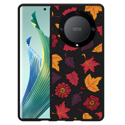 Cazy Hoesje Zwart geschikt voor Honor Magic5 Lite Herfstbladeren