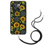 Hoesje met Koord Zwart geschikt voor OnePlus 10T - Sunflowers