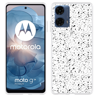 Cazy Hoesje geschikt voor Motorola Moto G04/G04s/G24/G24 Power Terrazzo Look