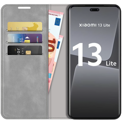 Cazy Wallet Magnetic Hoesje geschikt voor Xiaomi 13 Lite - Grijs