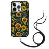 Hoesje met Koord Zwart geschikt voor iPhone 14 Pro - Sunflowers