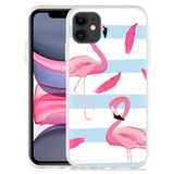 Hoesje geschikt voor iPhone 11 - Flamingo Feathers