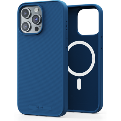Njord Collections 100% GRS Slim Hoesje geschikt voor iPhone 15 Pro Max - Mag compatibel - Duurzaam materiaal - Blauw