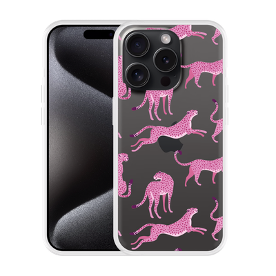 Cazy Hoesje geschikt voor iPhone 15 Pro Max Roze Cheeta's