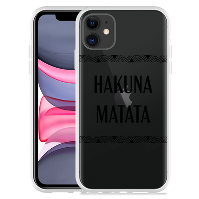 Cazy Hoesje geschikt voor iPhone 11 - Hakuna Matata black