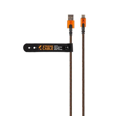 Xtorm Xtreme USB naar USB-C kabel - incl. levenslange garantie - 1.5m - Zwart/Oranje