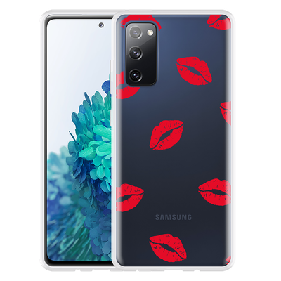 Cazy Hoesje geschikt voor Samsung Galaxy S20 FE - Red Kisses