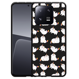 Hoesje Zwart geschikt voor Xiaomi 13 Pro Unicorn Cat