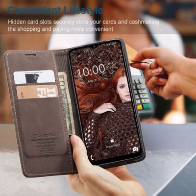 CASEME Samsung Galaxy A12 Retro Wallet Case - Coffee