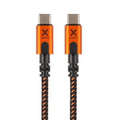 Xtorm Xtreme USB-C naar USB-C kabel Power Delivery - incl. levenslange garantie - 1.5m - Zwart/Oranje