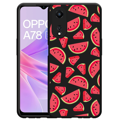 Cazy Hoesje Zwart geschikt voor Oppo A78 5G Watermeloen