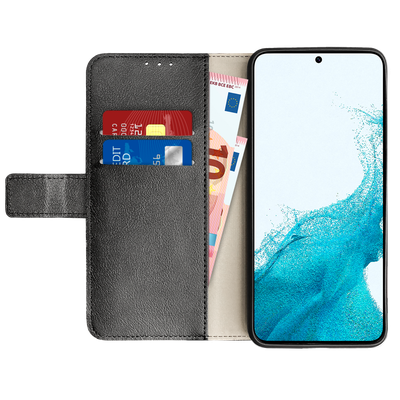 Cazy Wallet Classic Hoesje geschikt voor Samsung Galaxy S22 - Zwart