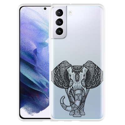 Cazy Hoesje geschikt voor Samsung Galaxy S21 Plus - Mandala Elephant