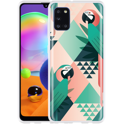 Cazy Hoesje geschikt voor Samsung Galaxy A31 - Exotic Trendy Parrot