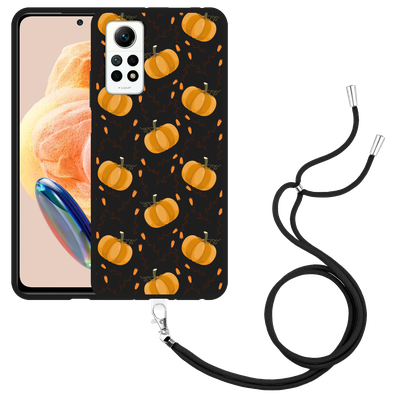Cazy Hoesje met koord Zwart geschikt voor Xiaomi Redmi Note 12 Pro 4G Pumpkins