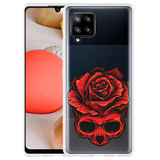 Hoesje geschikt voor Samsung Galaxy A42 - Red Skull