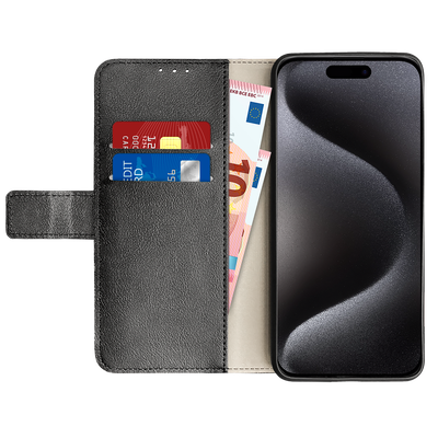 Cazy Wallet Classic Hoesje geschikt voor iPhone 15 Pro - Zwart