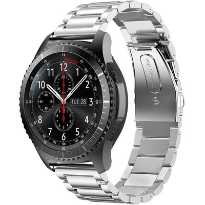Cazy Huawei Watch 3 Pro Elite 49mm Metalen Bandje - Zilver
