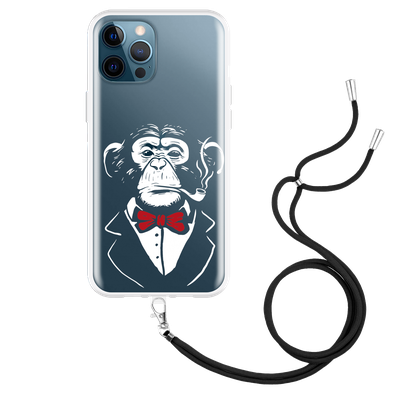 Cazy Hoesje met Koord geschikt voor iPhone 12 Pro Max - Smoking Chimp