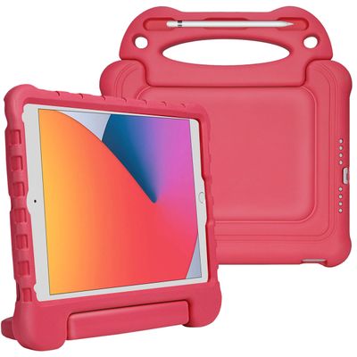 Cazy Kinderhoes geschikt voor iPad 2021 (9th Gen)/2020 (8th Gen)/iPad 2019 (7th Gen) - Kids Case Ultra - Met Screenprotector - Rood