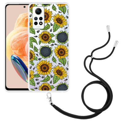Cazy Hoesje met koord geschikt voor Xiaomi Redmi Note 12 Pro 4G Sunflowers