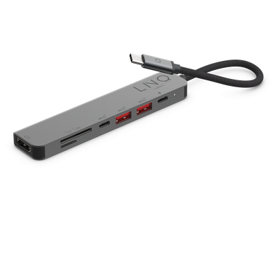 LINQ Connects 7-in-1 Pro USB-C Hub - Grijs - LQ48016