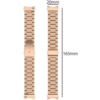 Cazy Bandje geschikt voor Samsung Galaxy Watch 6 / 5 / 4 - Perfect Fit Metalen Watchband Rose Goud