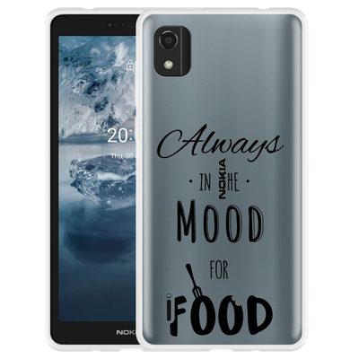 Cazy Hoesje geschikt voor Nokia C2 2nd Edition - Mood for Food Black