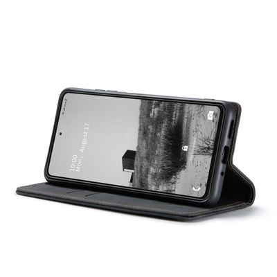 Samsung Galaxy A73 Hoesje - CASEME Retro Telefoonhoesje met Portemonnee - Zwart