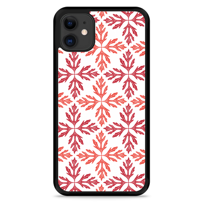 Cazy Hardcase hoesje geschikt voor iPhone 11 - Red Leaves Pattern
