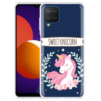 Cazy Hoesje geschikt voor Samsung Galaxy M12 - Sweet Unicorn