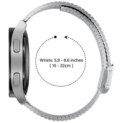 Cazy Huawei Watch 3 Active 46mm Bandje - Stalen Texture Watchband - Zilver