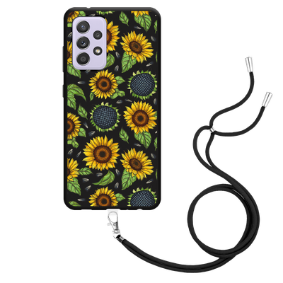 Cazy Hoesje met Koord Zwart geschikt voor Samsung Galaxy A52/A52s - Sunflowers