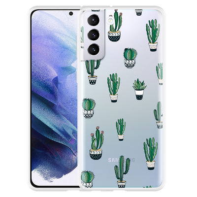 Cazy Hoesje geschikt voor Samsung Galaxy S21 Plus - Green Cactus