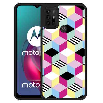 Cazy Hardcase hoesje geschikt voor Motorola Moto G10 - 80s Geometric