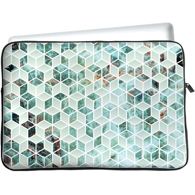 Cazy Tablet Sleeve geschikt voor iPad Mini 2022 (6th Gen) - Groen Hexagon Marmer