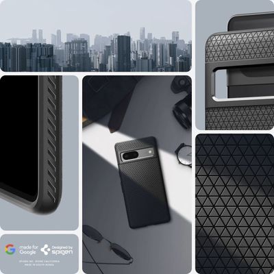 Google Pixel 7 Hoesje - Spigen Liquid Air Case - Zwart