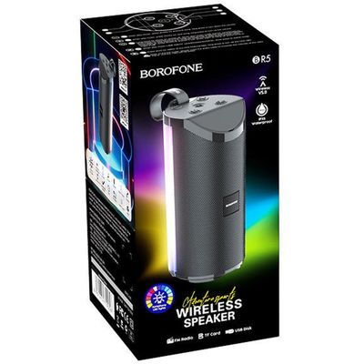 Borofone Adventure Draadloze Bluetooth Speaker - LED - Zwart