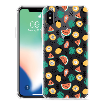 Cazy Hoesje geschikt voor iPhone Xs - Tropical Fruit