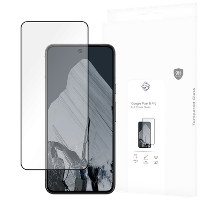 Cazy Full Cover Glass Screen Protector geschikt voor Google Pixel 8 Pro - Zwart