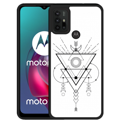 Cazy Hardcase hoesje geschikt voor Motorola Moto G10 - Abstract Moon Black